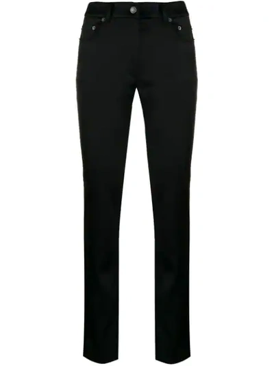 Shop Moschino Classic Skinny-fit Trousers In Black