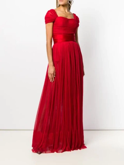 Shop Dolce & Gabbana Short-sleeve Flared Maxi Dress In Red