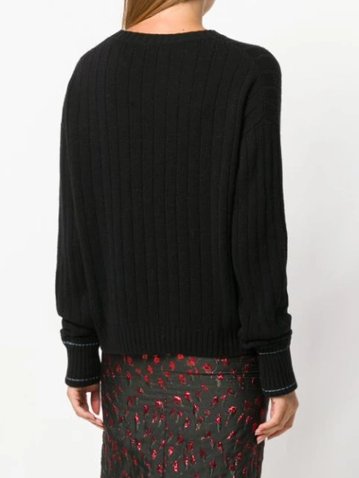 Shop Prada Cashmere Ribbed Sweater - Black