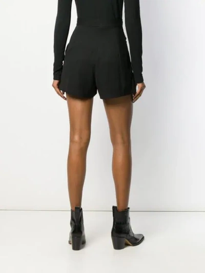 Shop Sandro Ruched Detail Shorts In Black