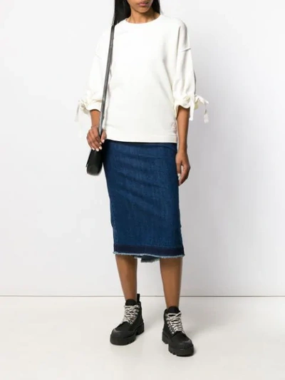 Shop Mcq By Alexander Mcqueen Denim Pencil Skirt In Blue