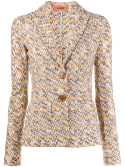 Shop Missoni Zigzag Pattern Blazer In Neutrals