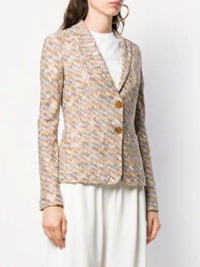 Shop Missoni Zigzag Pattern Blazer In Neutrals