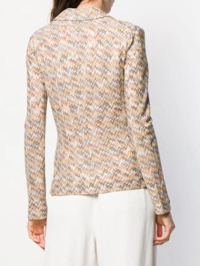 Shop Missoni Zigzag Pattern Blazer In Neutrals