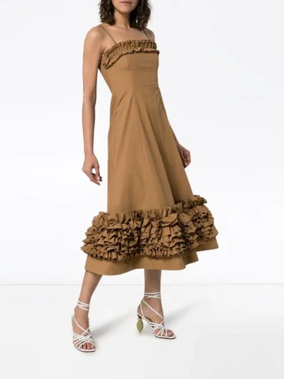 Shop Molly Goddard Susie Ruffled Dress In Brown
