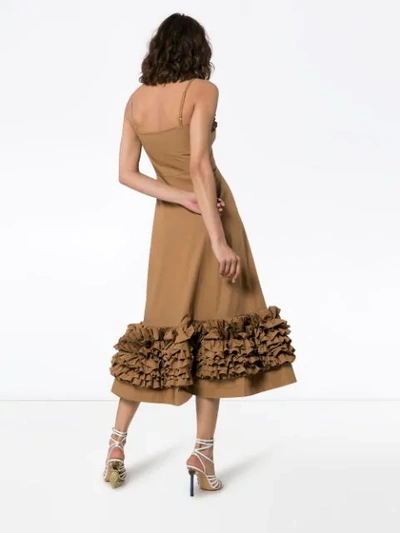 Shop Molly Goddard Susie Ruffled Dress In Brown