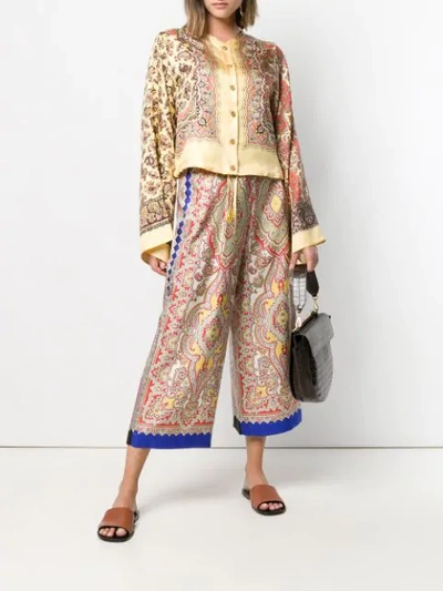 Shop Etro Paisley Print Shirt In Yellow