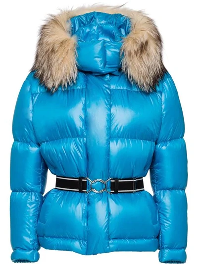 Shop Prada Ripstop Puffer Jacket In Blue