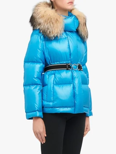Shop Prada Ripstop Puffer Jacket In Blue