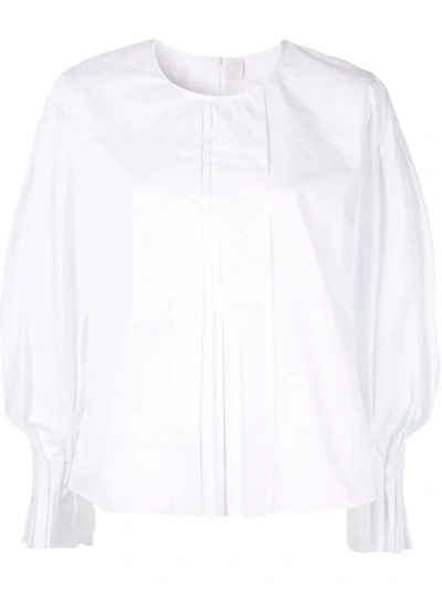 Shop Peter Pilotto Pleated Detailed Blouse In White