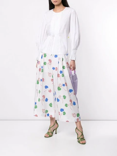 Shop Peter Pilotto Pleated Detailed Blouse In White