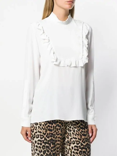 Shop N°21 Ruffle Bib Blouse In White