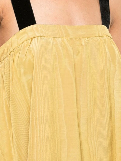 Shop Adam Lippes Velvet Strap Dress In Yellow