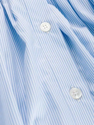Shop Bottega Veneta Striped Flared Shirt Dress In Blue