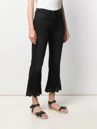 Shop Frame Lacey Flared Jeans In Black