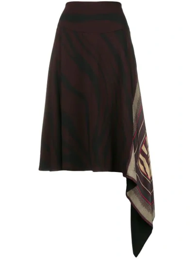 Shop Roberto Cavalli Handkerchief Midi Skirt In Red