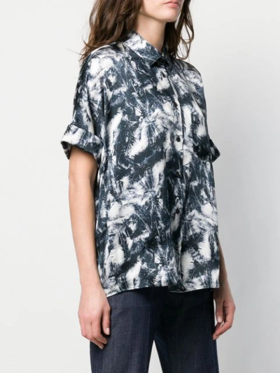 Shop Neil Barrett Palm Tree Print Shirt In Black