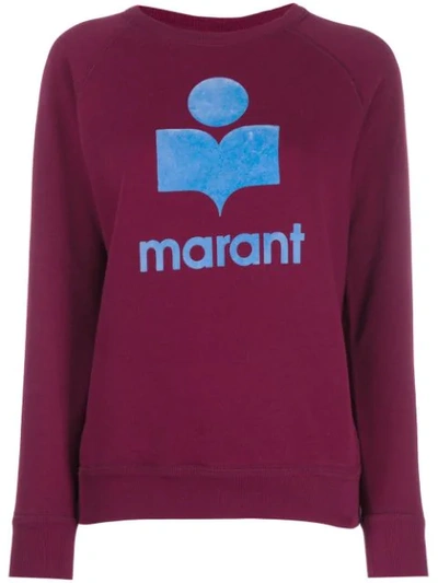 Shop Isabel Marant Étoile Logo Crewneck Sweatshirt In Red