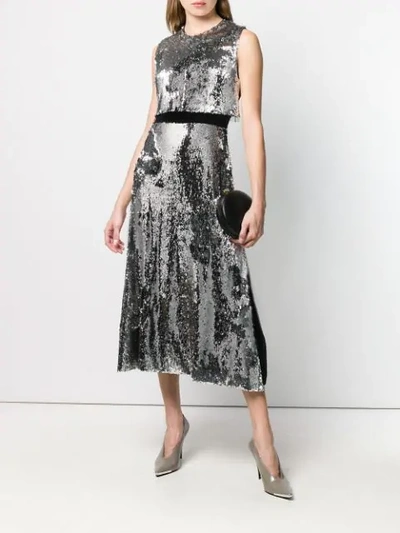 Shop Stella Mccartney Sleeveless Sequin Dress In Silver