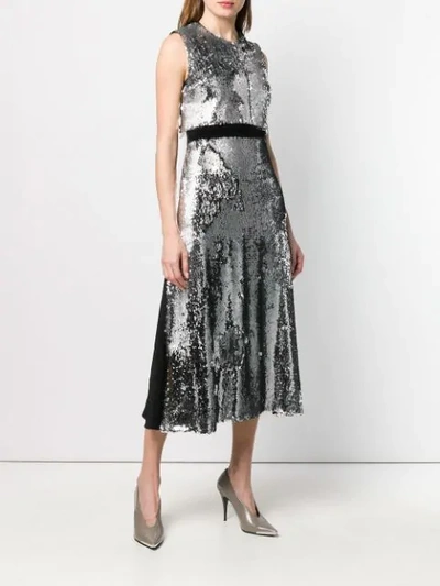 Shop Stella Mccartney Sleeveless Sequin Dress In Silver