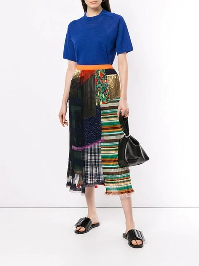 Shop Kolor Mixed-print Pleated Skirt In Multicolour
