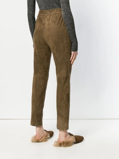 Shop Fabiana Filippi Elasticated Waist Trousers In Brown