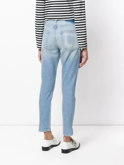 Shop Frame Stonewashed Cropped Jeans In Blue