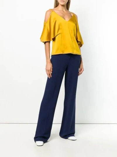 Shop Peter Pilotto Cold-shoulder Top In Yellow