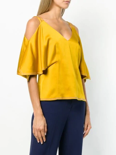 Shop Peter Pilotto Cold-shoulder Top In Yellow