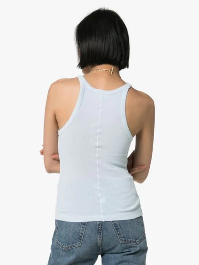 Shop Re/done Ribbed Tank Top In Blue