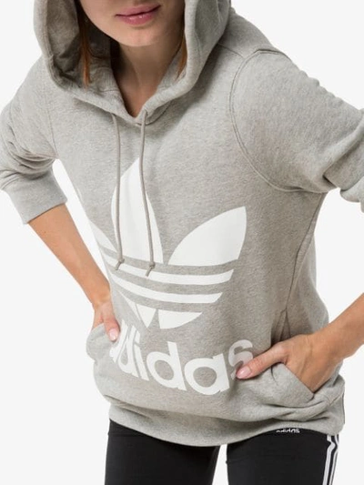 Adidas Originals Adidas Trefoil Logo Hoodie In Grey