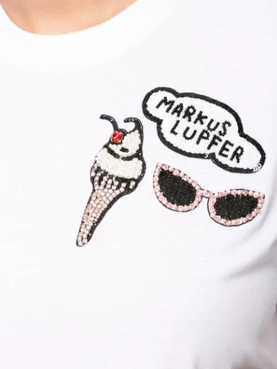 Shop Markus Lupfer Embellished Logo T-shirt - White