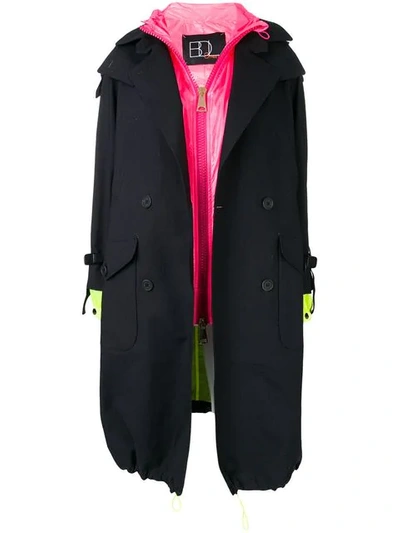 Shop Bazar Deluxe Trench Coat With Interior Gilet In Black