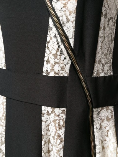Shop Stella Mccartney Lace Stripe Midi Dress In Black