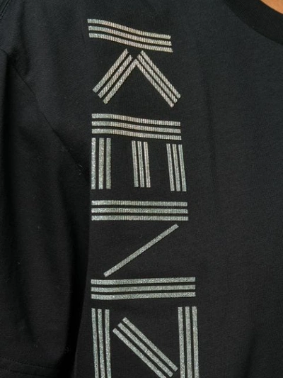 Shop Kenzo Glitter Logo Print T-shirt In Black