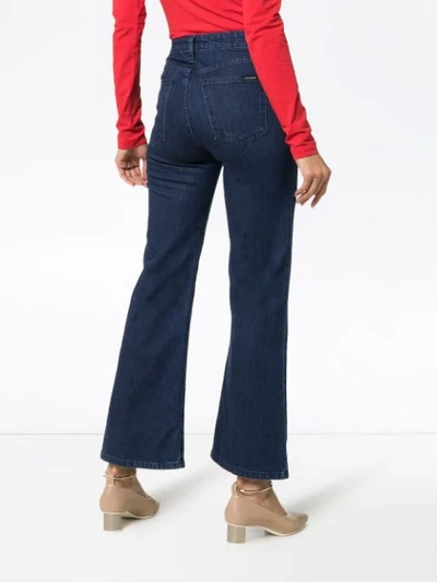 Shop Eve Denim Jacqueline Cropped Flared Jeans In Blue