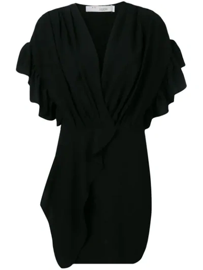 Shop Iro Ruffled Mini Dress In Black
