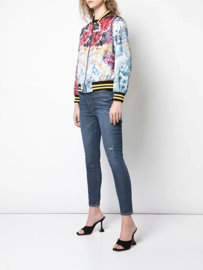 Shop Alice And Olivia Lonnie Tie Dye Bomber Jacket In Multicolour