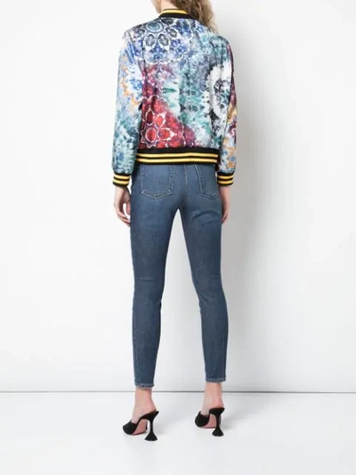 Shop Alice And Olivia Lonnie Tie Dye Bomber Jacket In Multicolour