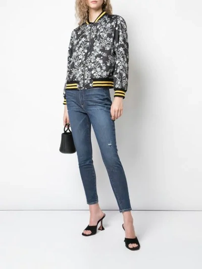 Shop Alice And Olivia Lonnie Tie Dye Bomber Jacket In Multicolour