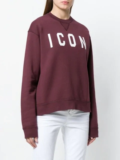 Shop Dsquared2 Icon Embroidered Sweatshirt In Red