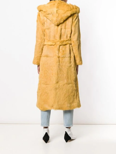 Shop Leqarant Lapin Long Coat In Yellow