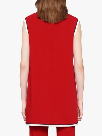 Shop Gucci Stretch Viscose Tunic Top In Red