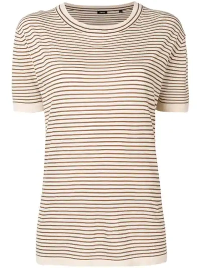 Shop Aspesi Striped T-shirt - Neutrals