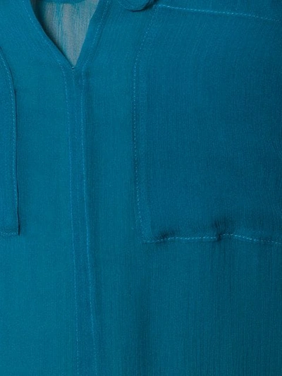 Shop Dorothee Schumacher Patch Pocket Blouse In Blue
