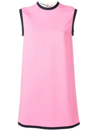 Shop Gucci Contrast Trim Tunic Top In Pink