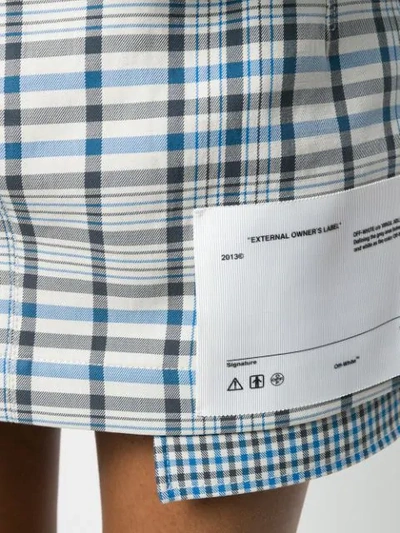 Shop Off-white Check Print Mini Skirt - Neutrals