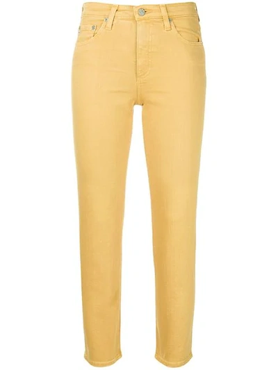 Shop Ag Cropped Skinny Jeans In Yellow