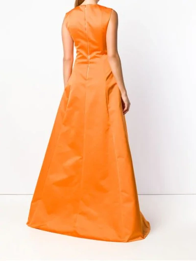 Shop Rochas Flared Evening Gown - Yellow