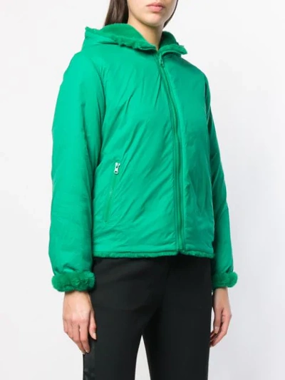 Shop P.a.r.o.s.h Faux Fur Reversible Jacket In Green